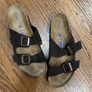 Birkenstock Arizona Slide Sandal - Men's - 43 / 10-10.5 Dark Brown Suede